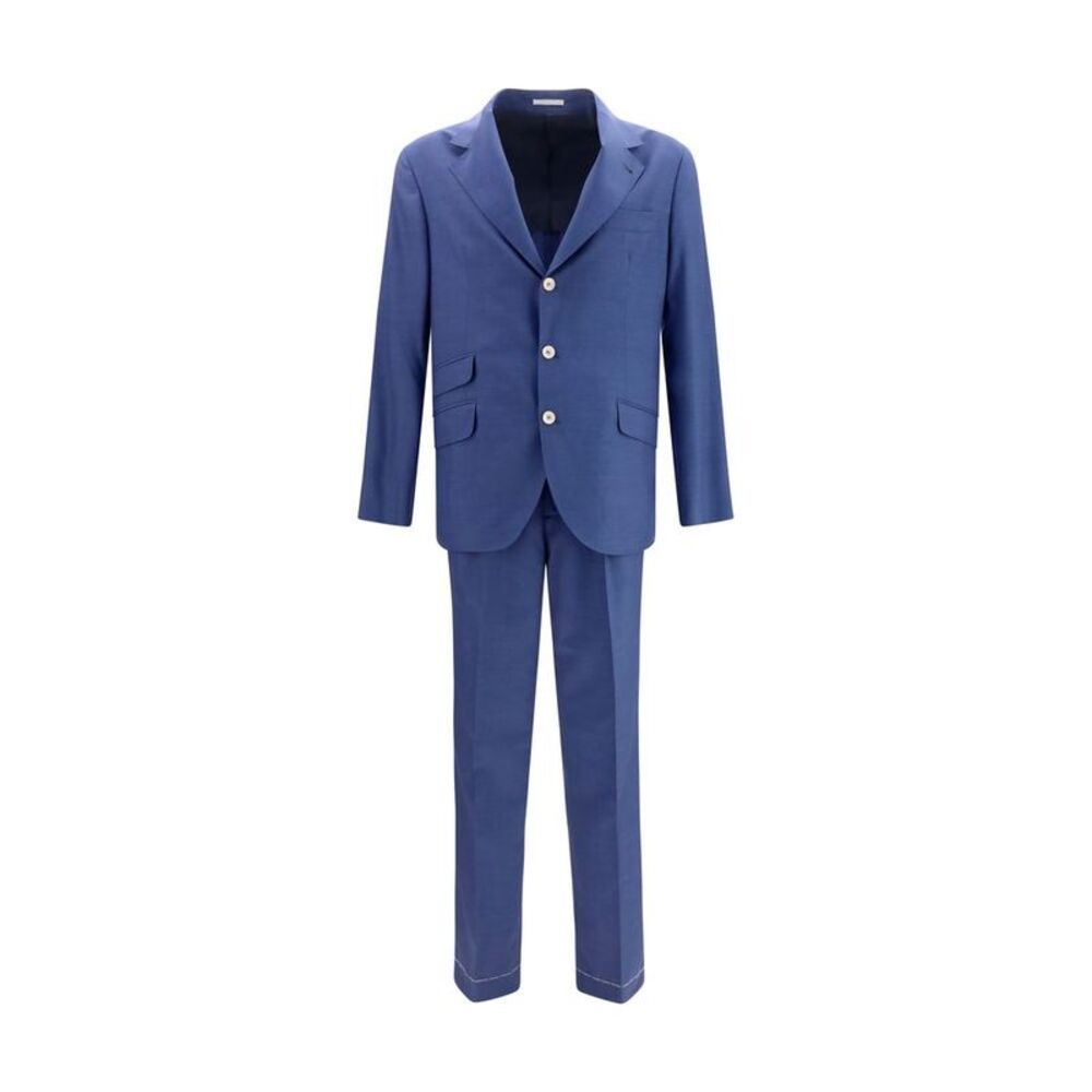 Brunello Cucinelli Blue Wool Oves Aries Two-Piece Men's Suit